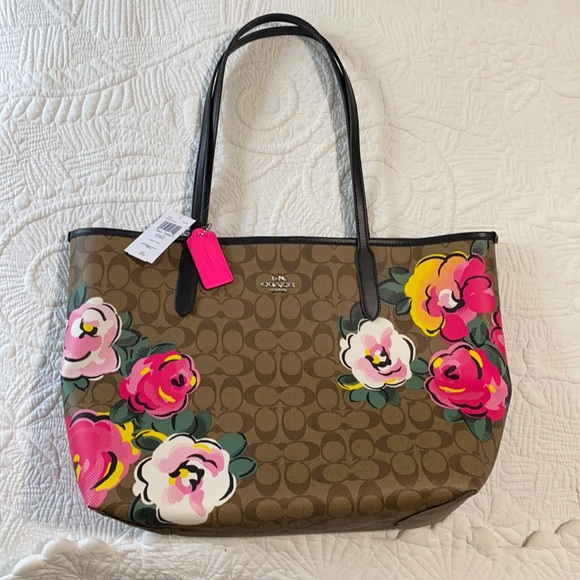 Coach City Tote signature canvas vintage roseprint - Picture 9 of 11